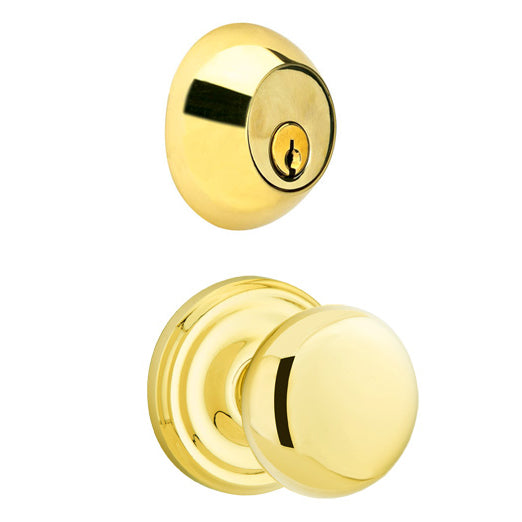 Emtek Regular Entryway Set with Providence Round Brass Knob (Several Finishes Available) EMTEK