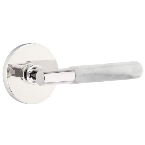 Emtek T-Bar White Marble Lever With Disk Rosette (Several Finishes Available) EMTEK