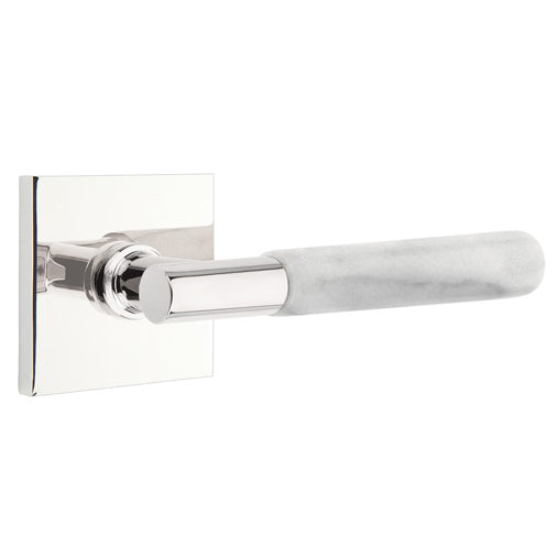 Emtek T-Bar White Marble Lever With Square Rosette (Several Finishes Available) EMTEK