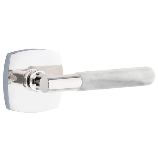 Emtek T-Bar White Marble Lever With Urban Modern Rosette (Several Finishes Available) EMTEK