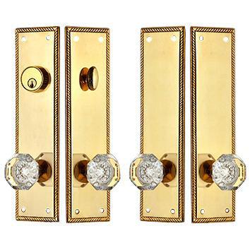 Georgian Roped Deadbolt Entryway Set (Polished Brass Finish) COPPER MOUNTAIN HARDWARE