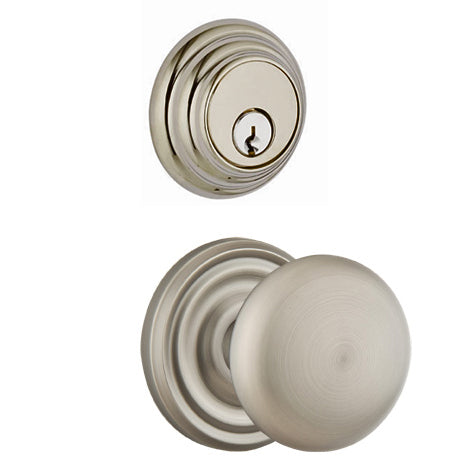 Emtek Regular Low Profile Entryway Set with Providence Round Brass Knob (Several Finishes Available) EMTEK