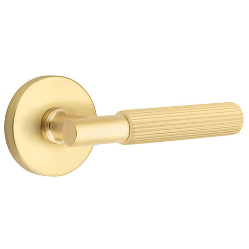 Emtek T-Bar Straight Knurled Lever With Disk Rosette (Several Finishes Available) EMTEK