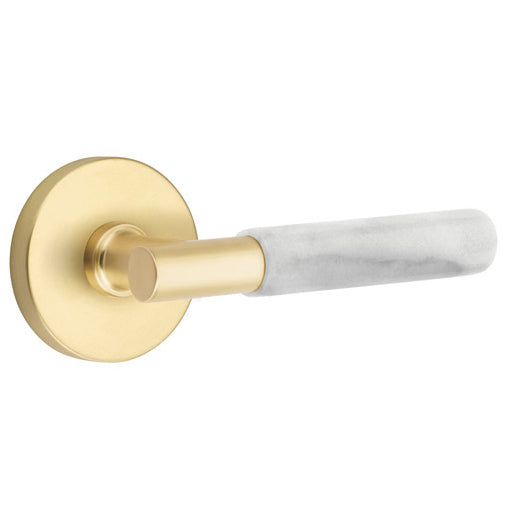 Emtek T-Bar White Marble Lever With Disk Rosette (Several Finishes Available) EMTEK