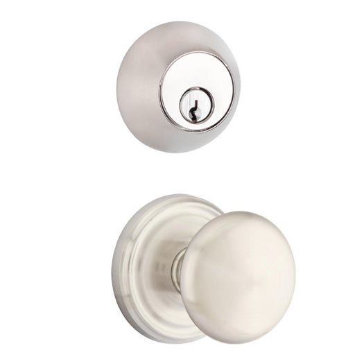 Emtek Regular Entryway Set with Providence Round Brass Knob (Several Finishes Available) EMTEK