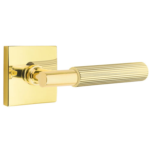 Emtek T-Bar Straight Knurled Lever With Square Rosette (Several Finishes Available) EMTEK