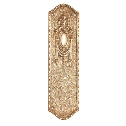 11 Inch Ribbon & Bow Solid Brass Push Plate (Polished Brass Finish) COPPER MOUNTAIN HARDWARE