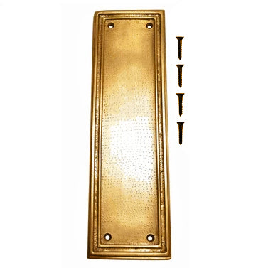 10 Inch Solid Brass Classic Style Push Plate (Antique Brass Finish) COPPER MOUNTAIN HARDWARE