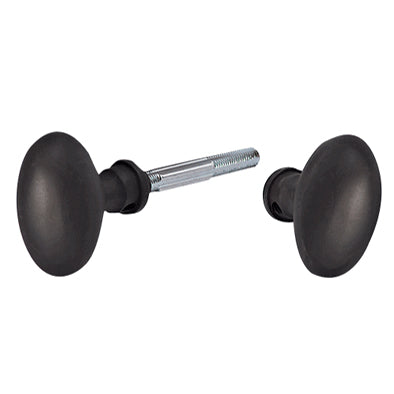 Solid Brass Egg Door Knobs Spare Set with Spindle (Black Bronze) COPPER MOUNTAIN HARDWARE