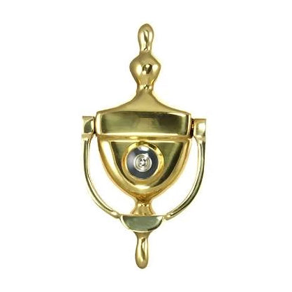 6 Inch (3 3/4 Inch c-c) Heritage Style Door Knocker (Polished Brass Finish) DELTANA