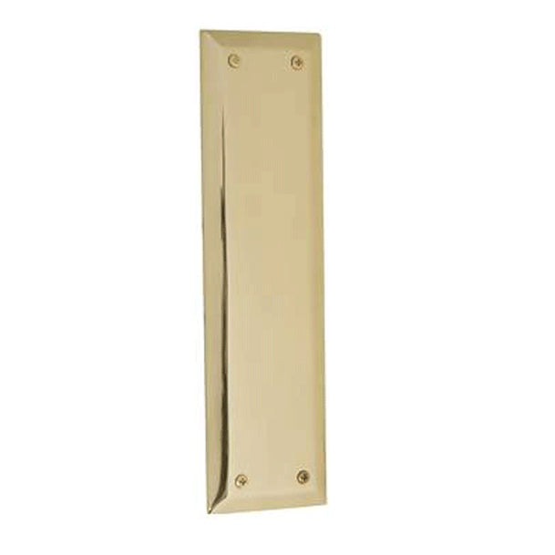 10 Inch Quaker Style Push Plate (Lacquered Brass Finish) COPPER MOUNTAIN HARDWARE