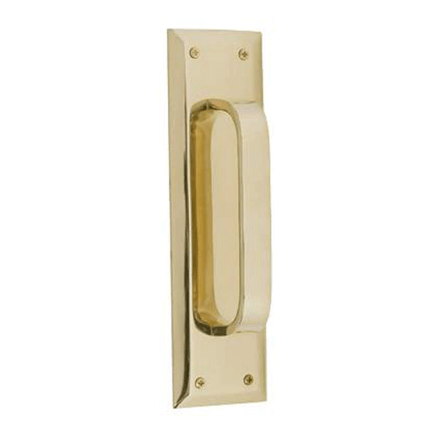 10 Inch Quaker Style Door Pull Plate (Lacquered Brass Finish) COPPER MOUNTAIN HARDWARE