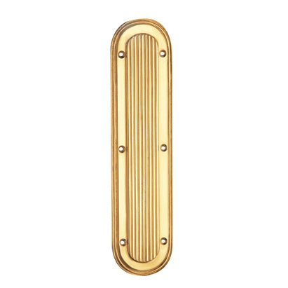 10 1/2 Inch Classic Art Deco Solid Brass Push Plate (Polished Brass Finish) COPPER MOUNTAIN HARDWARE