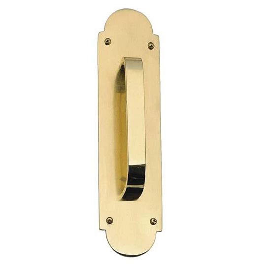 12 Inch Traditional Door Pull & Plate (Polished Brass Finish) COPPER MOUNTAIN HARDWARE