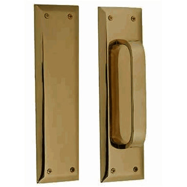 10 Inch Quaker Style Pull and Push Plate Set (Antique Brass Finish) COPPER MOUNTAIN HARDWARE