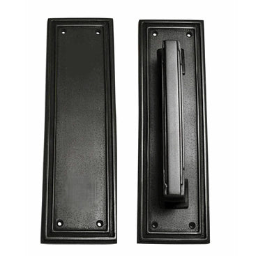 10 Inch Solid Brass Classic Style Push and Pull Plate Set (Black Bronze Finish) COPPER MOUNTAIN HARDWARE