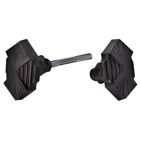 Solid Brass Art Deco Fanfare Spare Door Knob Set (Black Bronze) COPPER MOUNTAIN HARDWARE