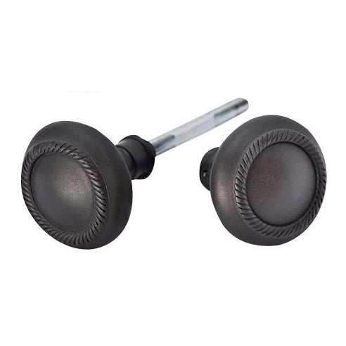 Solid Brass Georgian Roped Spare Door Knob Set (Black Bronze) COPPER MOUNTAIN HARDWARE