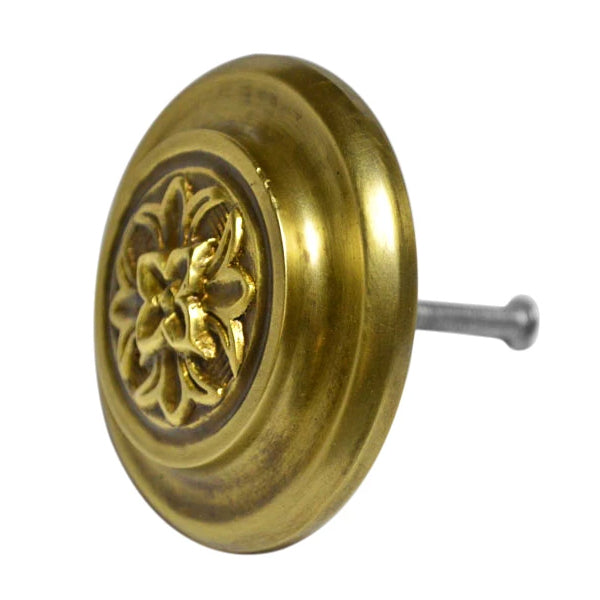 3 3/8 Inch Fleur De Lis French Oversized Knob (Antique Brass Finish) COPPER MOUNTAIN HARDWARE