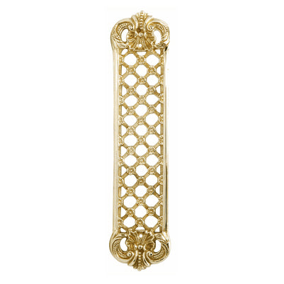 12 Inch Solid Brass Finger Push Plate: Trellis Lattice Work (Polished Brass Finish) COPPER MOUNTAIN HARDWARE