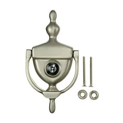 6 Inch (3 3/4 Inch c-c) Heritage Style Door Knocker (Satin Nickel Finish) DELTANA