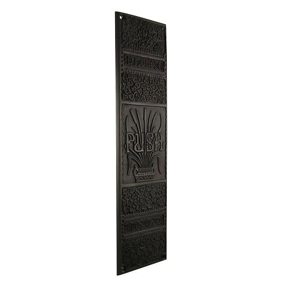 11 3/4 Inch Cattails Ornate Push Plate (Oil Rubbed Bronze Finish) COPPER MOUNTAIN HARDWARE