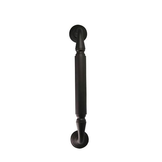 11 Inch Solid Brass Door Pull With Rosettes (Oil Rubbed Bronze Finish) DELTANA