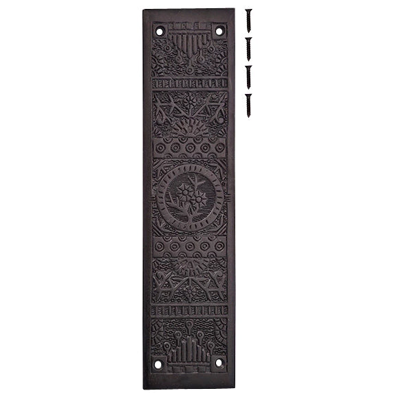 11 1/4 Inch Eastlake Solid Brass Push Plate (Black Bronze Finish) COPPER MOUNTAIN HARDWARE