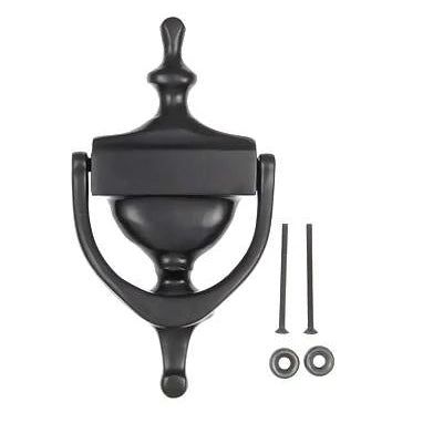 7 Inch (6 1/4 Inch c-c) Heritage Style Door Knocker (Flat Black Finish) DELTANA