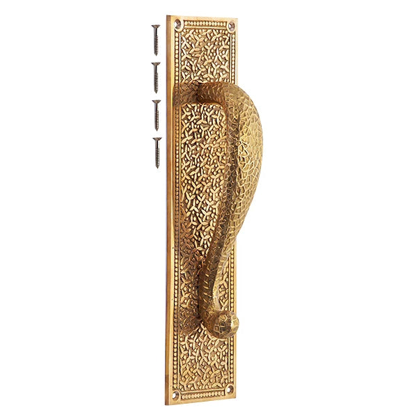 12 Inch Solid Brass Rice Pattern Door Pull (Polished Brass Finish) COPPER MOUNTAIN HARDWARE