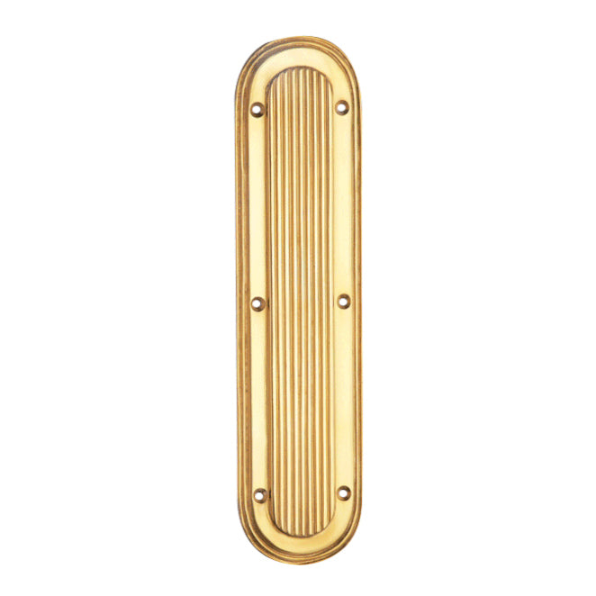 10 1/2 Inch Art Deco Style Door Pull and Push Plate (Polished Brass Finish) COPPER MOUNTAIN HARDWARE