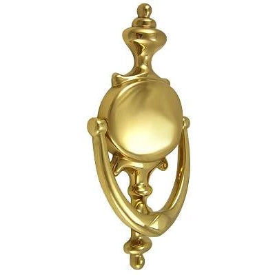 8 Inch (4 3/4 Inch c-c) Solid Brass Traditional Door Knocker (Polished Brass Finish) Copper Mountain Hardware