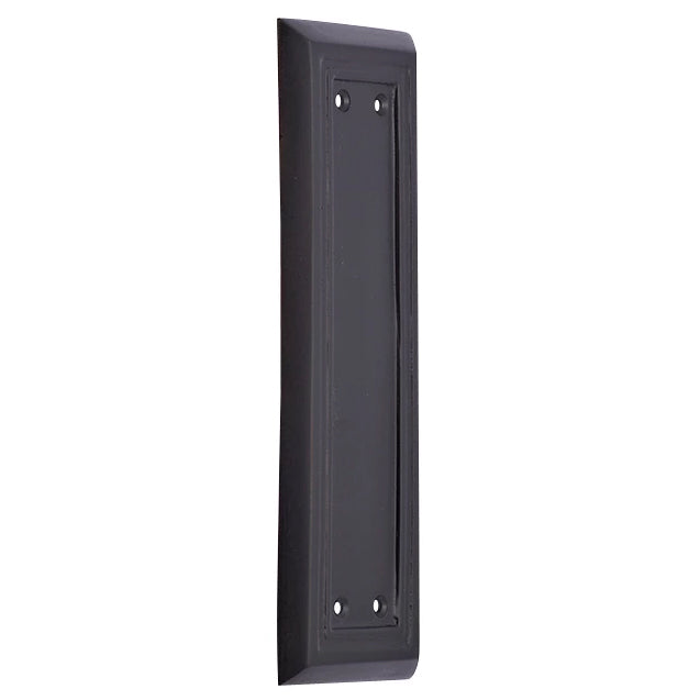 8 1/4 Inch Solid Brass Victorian Style Push Plate (Black Bronze Finish) COPPER MOUNTAIN HARDWARE