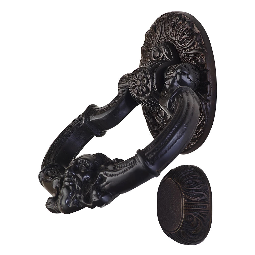 7 Inch (3 3/8 Inch c-c) Neptune Door Knocker in Solid Brass (Oil Rubbed Bronze Finish) COPPER MOUNTAIN HARDWARE