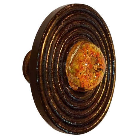 2 Inch Diameter Wooden Oversized Cabinet or Furniture Knob (Antique Brass Finish) COPPER MOUNTAIN HARDWARE