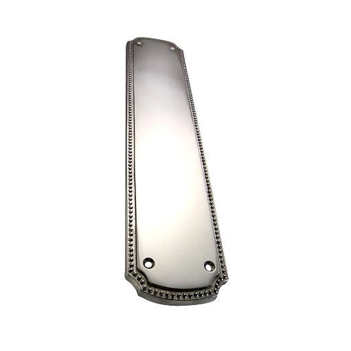 11 1/2 Inch Solid Brass Beaded Push & Plate (Polished Chrome Finish) COPPER MOUNTAIN HARDWARE