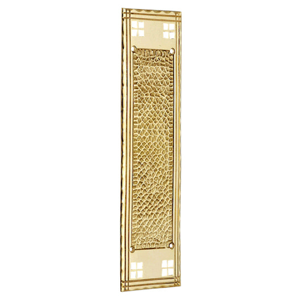 12 Inch Craftsman Style Push Plate (Lacquered Brass Finish) COPPER MOUNTAIN HARDWARE