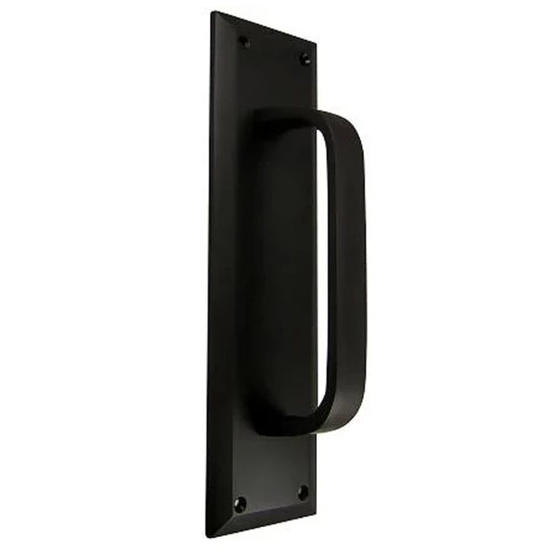 10 Inch Quaker Style Door Pull Plate (Flat Black) COPPER MOUNTAIN HARDWARE