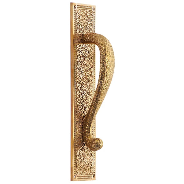 12 Inch Solid Brass Rice Pattern Door Pull (Polished Brass Finish) COPPER MOUNTAIN HARDWARE