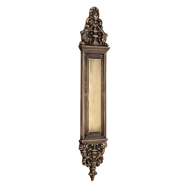 Solid Brass Ornate Victorian Push Plate (Antique Brass Finish) COPPER MOUNTAIN HARDWARE