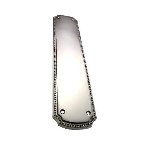 11 1/2 Inch Solid Brass Beaded Push & Plate (Brushed Nickel Finish) COPPER MOUNTAIN HARDWARE