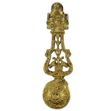 9 Inch (7 3/4 Inch c-c) French Empire Style Lost Wax Cast Door Knocker (Polished Brass Finish) Copper Mountain Hardware