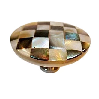 2 Inch Authentic Mother of Pearl & Abalone Oversized Cabinet & Furniture Knob (Polished Chrome Finish) COPPER MOUNTAIN HARDWARE