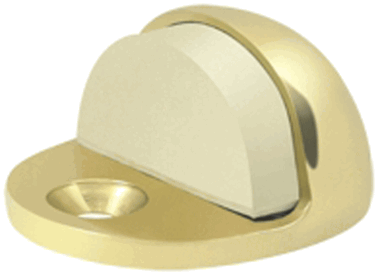 Low Profile Floor Mounted Bumper Door Stop (Polished Brass Finish) DELTANA