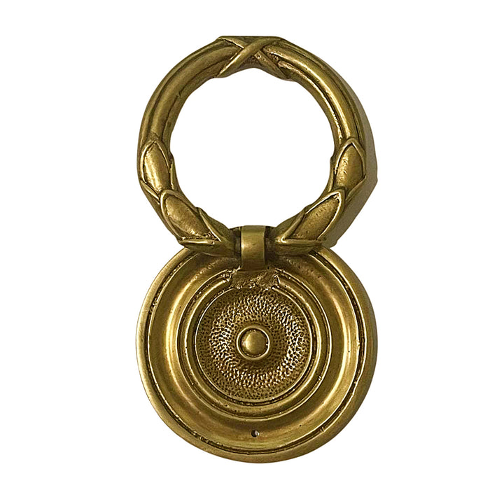 2 3/4 Inch Solid Brass Ribbon & Reed Drawer Ring Pull (Antique Brass) COPPER MOUNTAIN HARDWARE